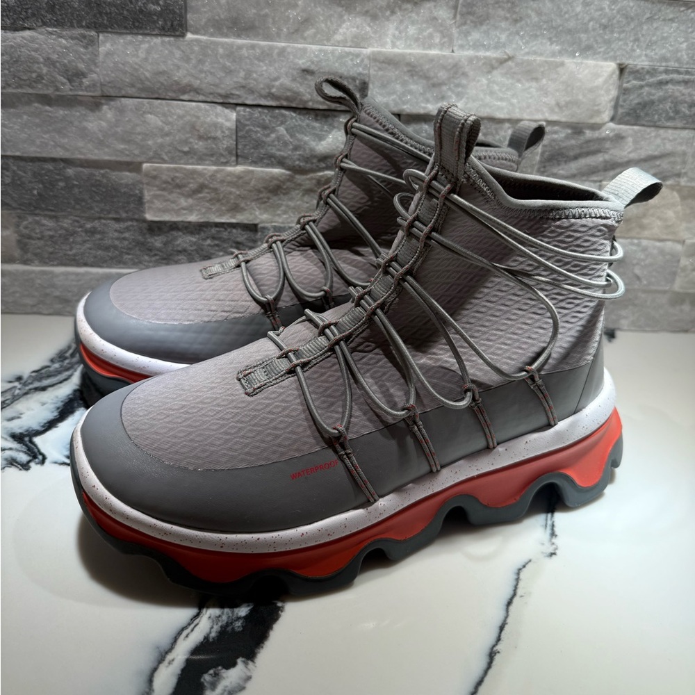 Used once Gray and Red Hiking Shoes